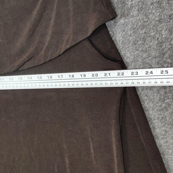 Chicos Travelers Top 3 Womens XL Brown Off The Shoulder Fold Over Neckline - Picture 6 of 12
